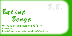 balint benye business card